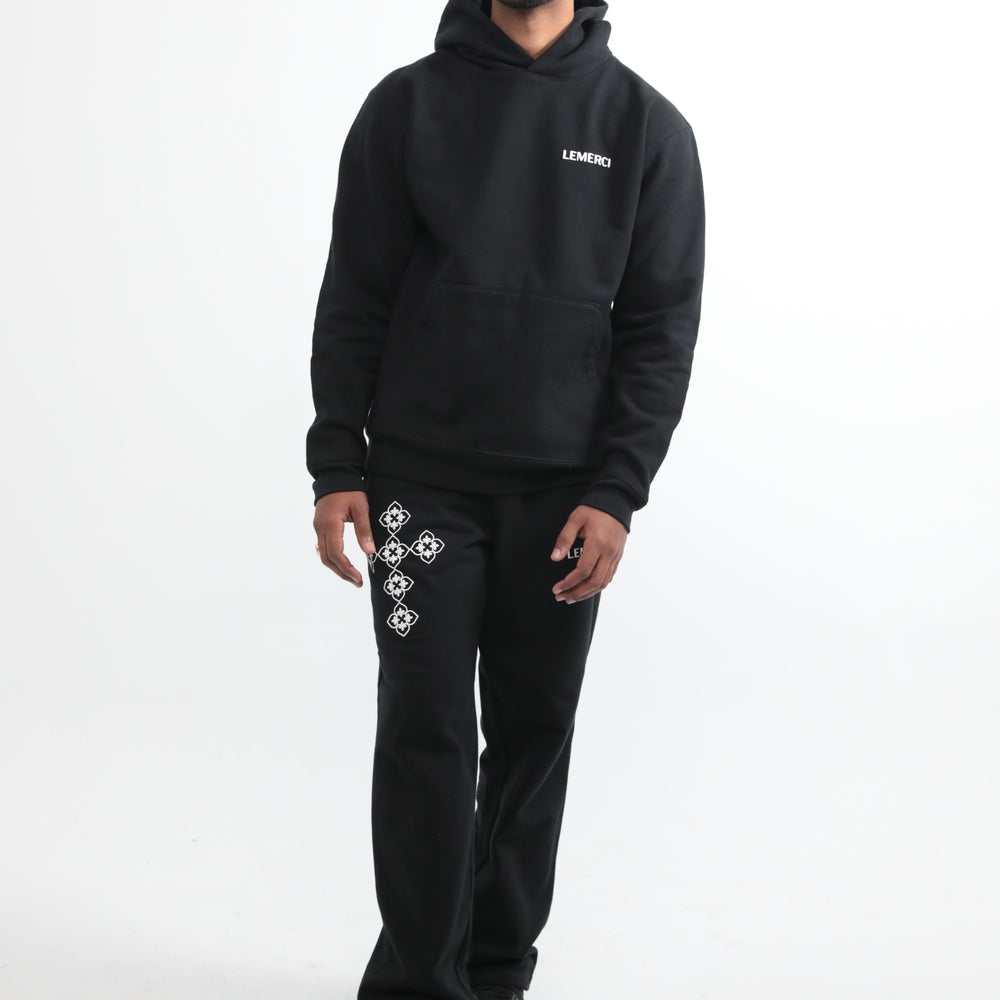 
                  
                    BLACK ESSENTIAL HOODIE
                  
                