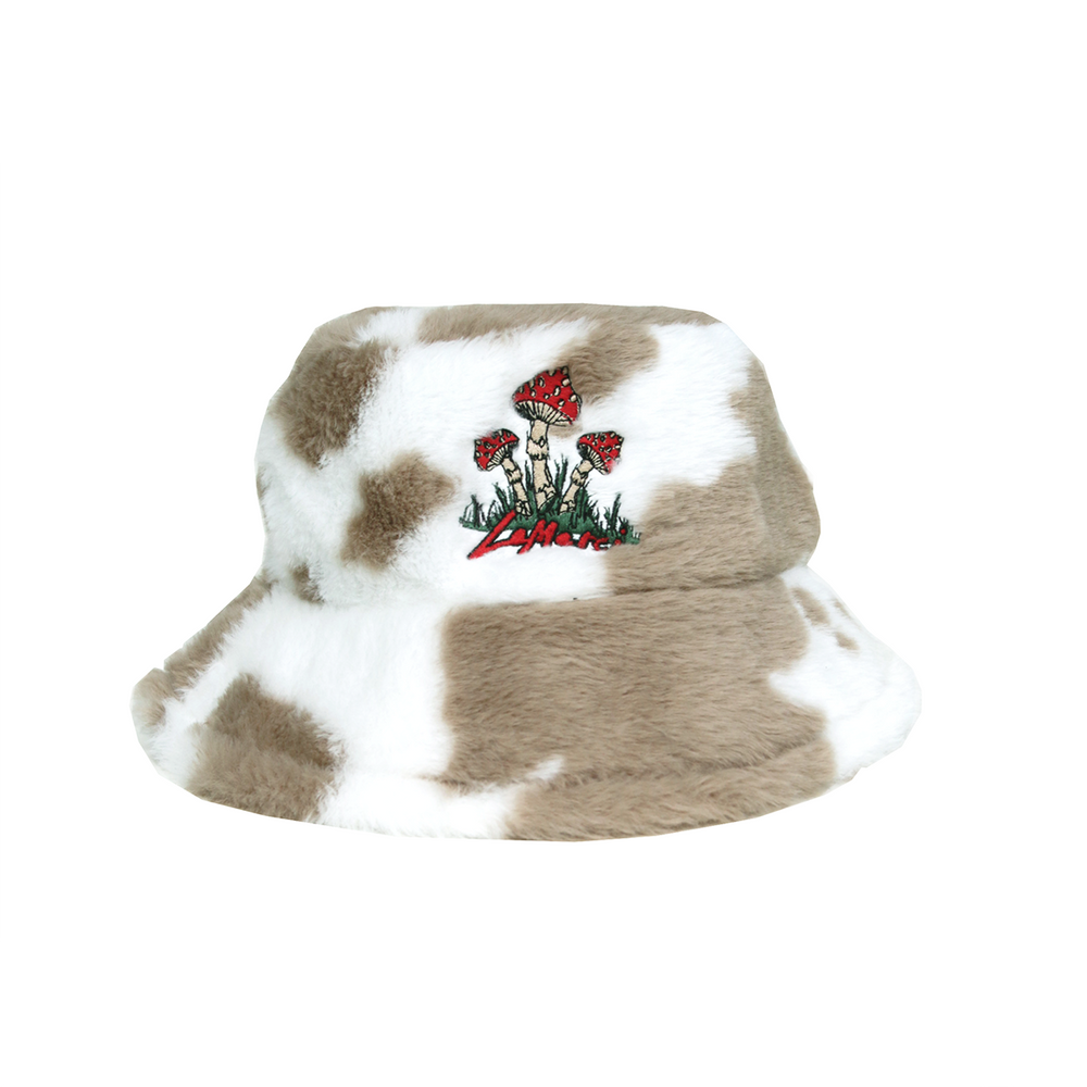 FUR MUSHROOM BUCKET HAT