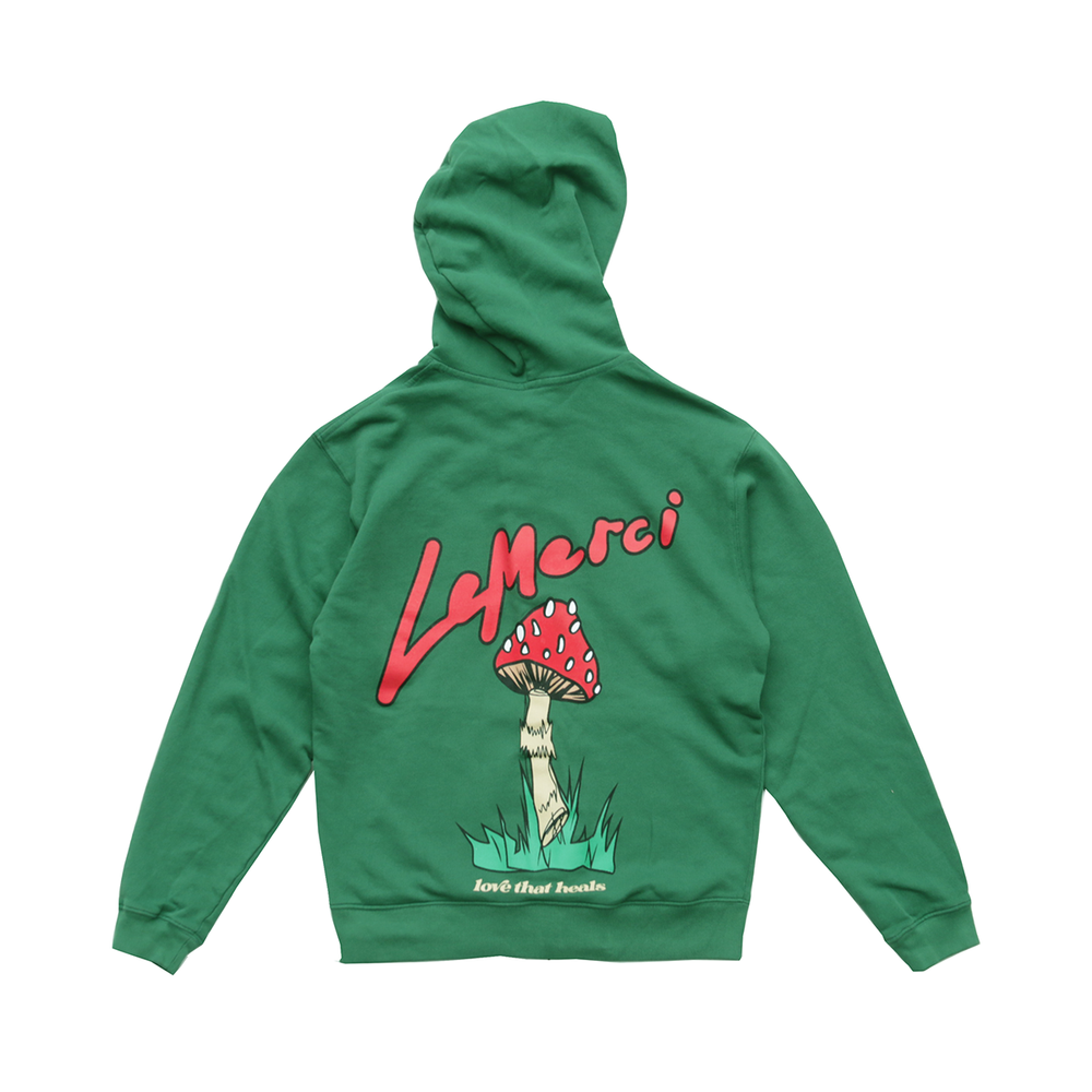 
                  
                    GREEN MUSHROOM ZIP-UP SWEATSHIRT
                  
                