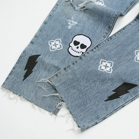 VINTAGE PATCH & PRINT DENIM